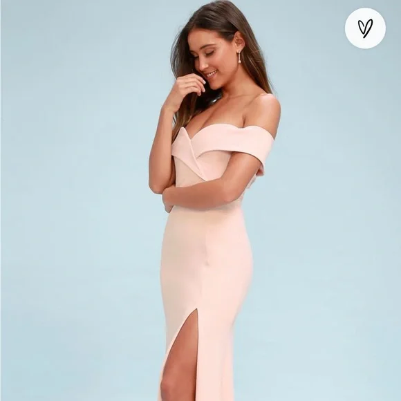 Lulus | Dresses | Love Blush Pink Offtheshoulder Maxi Dress Lulus Small |  Poshmark